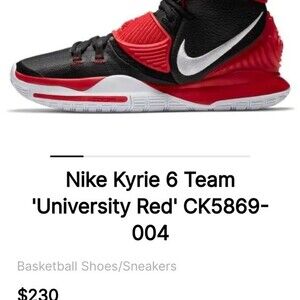 Nike Kyrie 6 Team 'University Red' size 8